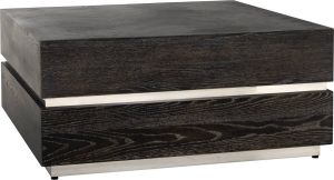 Richmond Interiors Richmond Salontafel 'Blackbone' Eiken kleur Zwart en Zilver 90 x 90cm