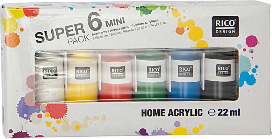 Rico design Acrylverf SUPER 6 PACK MINI HOME ACRYLIC