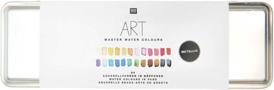 Rico design Art Master Aquarelvef Set Metallic 24 halve napjes