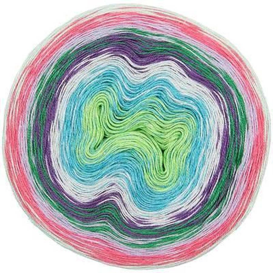 Rico design Creative Cotton Dègradè Lucky 8 fuchsia green (007) verloopgaren acryl en katoen garen 200 grams met 800 meter