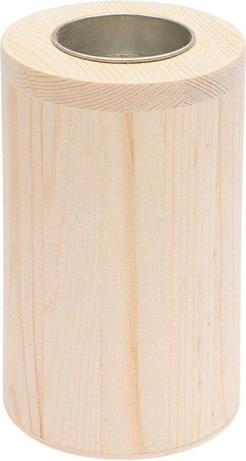 Rico design Kaarsenhouder hout rond 12 X 7 5 cm. FSC 100%