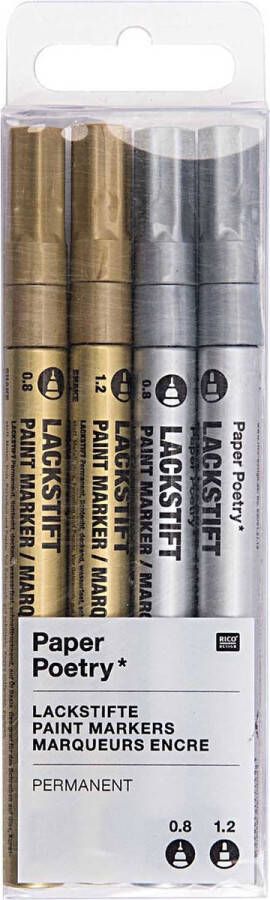 Rico design PAINT MARKER SET GOUD ZILVER 4 ST.