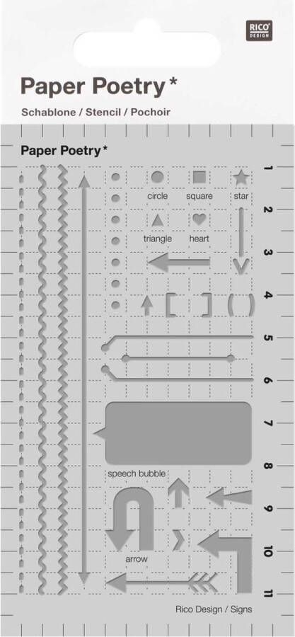 Rico-design PAPER POETRY BULLET DIARY DAGBOEK SJABLOON PIJLEN 7x12CM