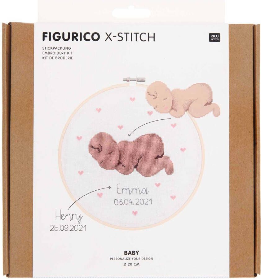 Rico design Rico borduurpakket Baby | Borduren | DIY pakket | Creatief cadeau