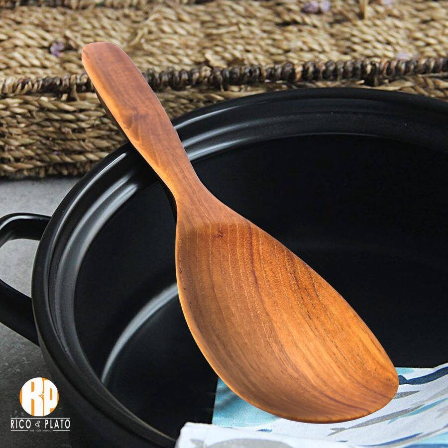 Rico & Plato Pollepel sauslepel Kiki teak Kooklepel Houten Lepell 30 cm Pollepel Hout nu met gratis baby lepeltje
