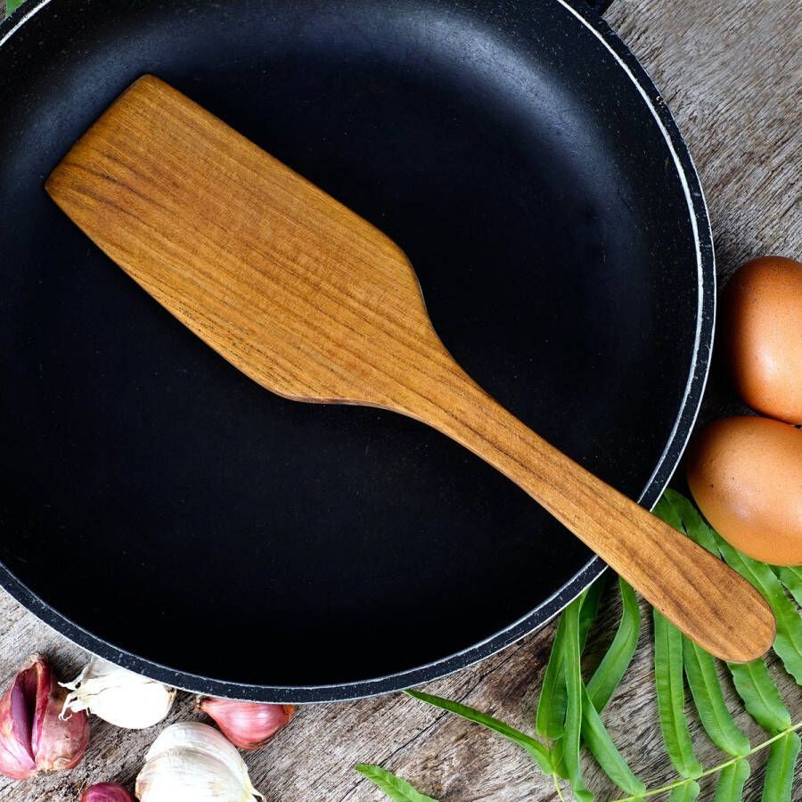 Rico & Plato Spatels bakspaan -Spatel hout Gordon vervaardigd uit teak en nu met gratis teak lepeltje