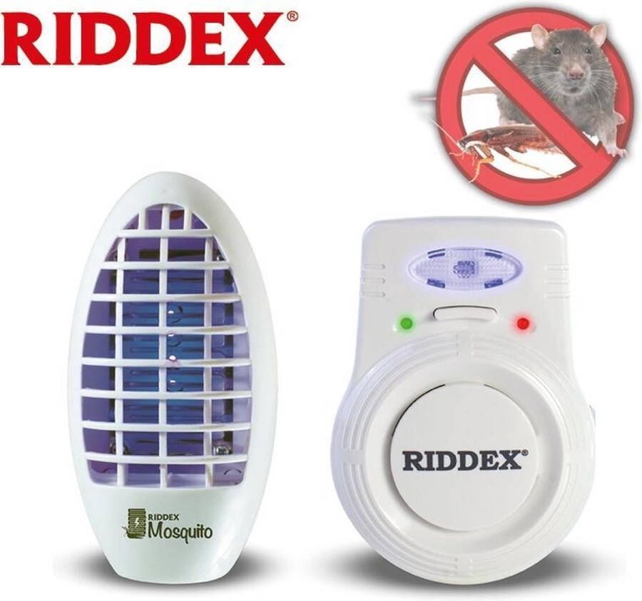 Riddex Plus Charge 2-in-1 ongedierteverjager Muizen en muggen ongedierteverjaging door digitale electronische pulsen