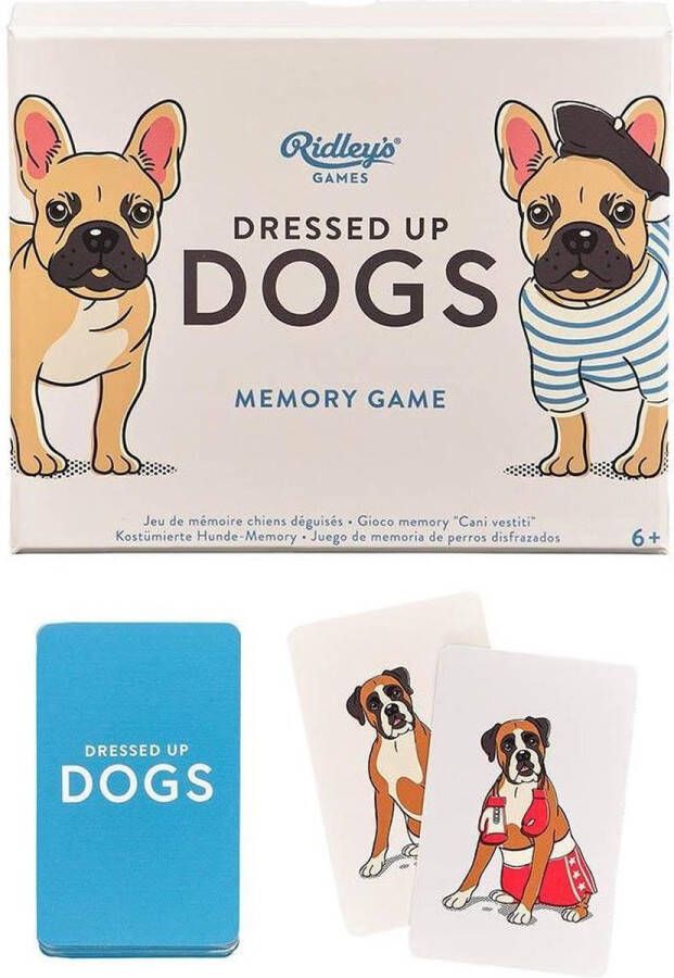 Ridley's Games Room Ridley's Games Memoryspel Dressed Up Dogs Karton Blauw 50-delig