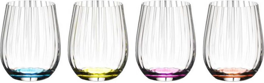 Riedel Tumbler Glas optical Happy O 4 stuks Ribbel