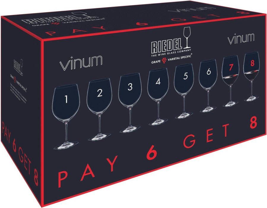 Riedel Rode Wijnglazen Vinum Cabernet Merlot 650 ml Pay 6 Get 8
