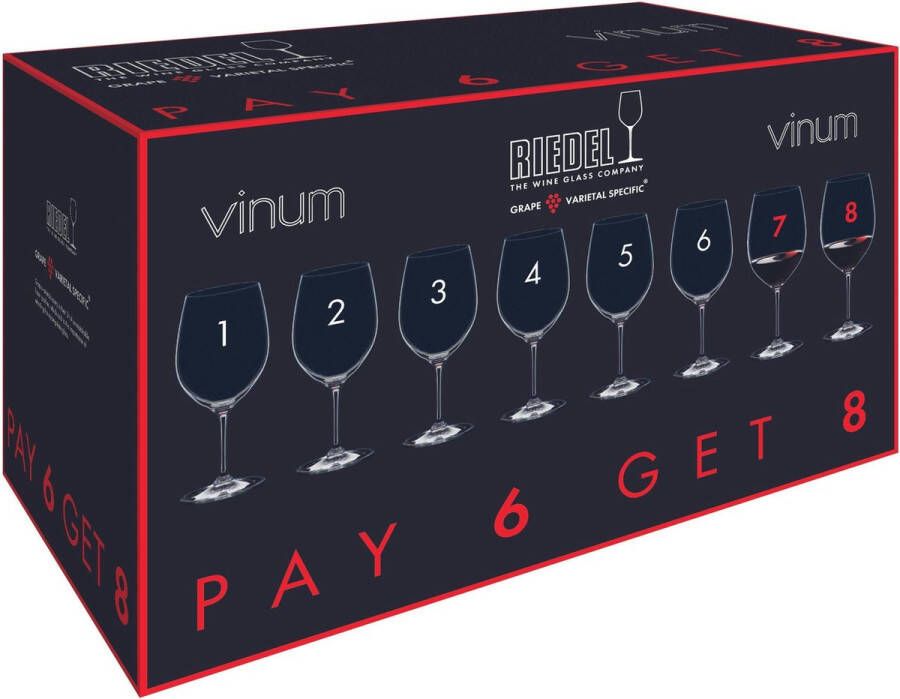 Riedel Witte Wijnglazen Vinum Viognier Chardonnay Pay 6 Get 8