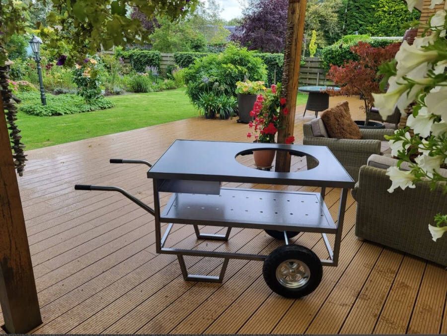 Rielse Reuzen Barbecue tafel Green Egg | Black Bastard | Kamado Joe | Buitenkeuken | Tafel Keramische barbecue| Antraciet grijswerkblad| Voor elk type kamado |