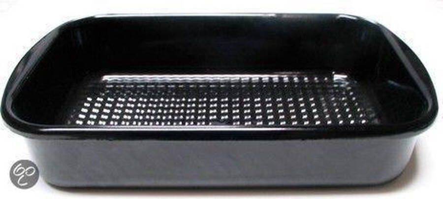 Riess grillbraadslede zwart 39 5 cm geëmailleerd staal