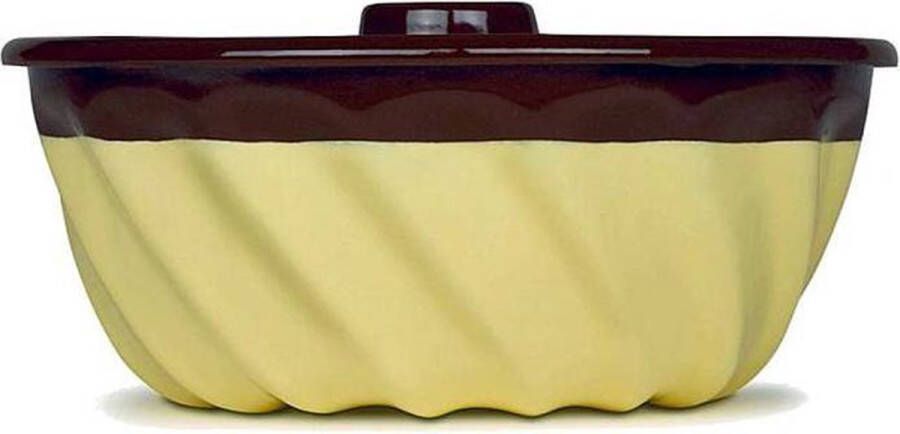 Riess Tulbandvorm 22 cm Chocolade Vanille 22 cm Koken Bakvormen Taartvorm Cakeblik Emaille Taart ovenschaal