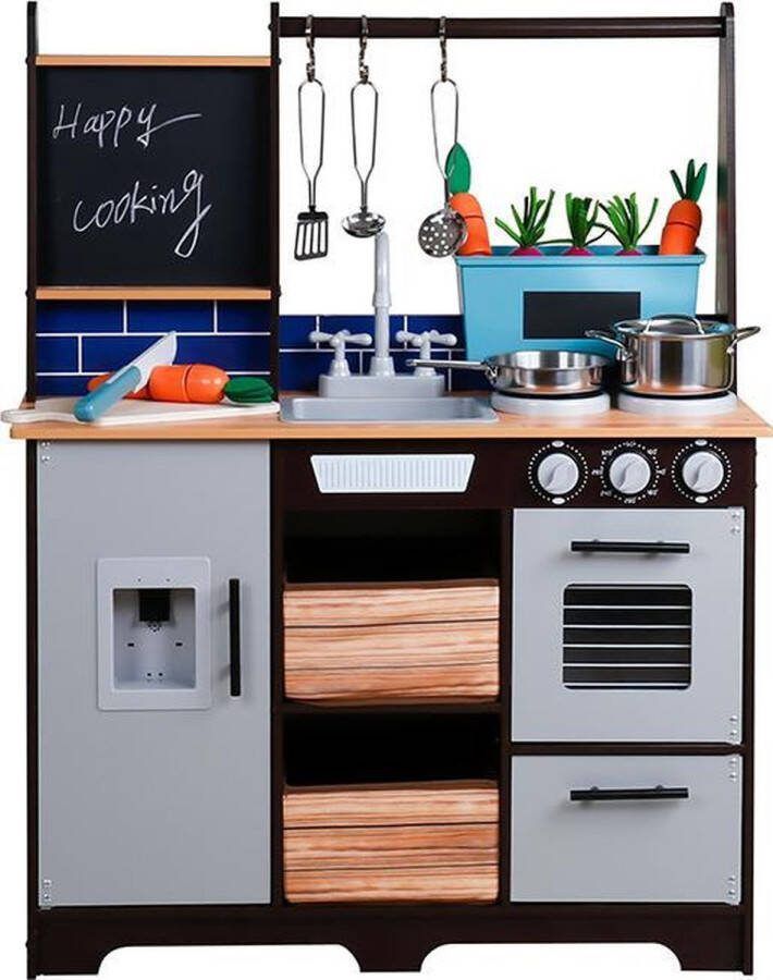 Rijoka Houten Speelkeuken Krijtbord Kinderkeuken 83x31x95cm
