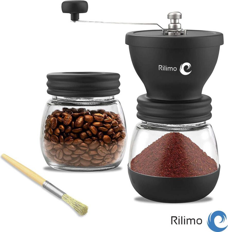 Rilimo Handmatige Koffiemolen Koffiemaler & Bonenmaler Coffe Grinder Zwart