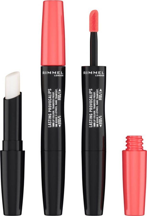 Rimmel London 3x Rimmel Lasting Provocalips Lip Color Liquid Lipstick 500 Kiss The Town Red 2 ml