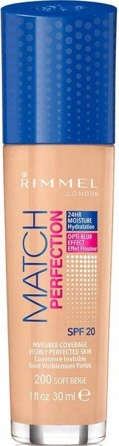 Rimmel London 3x Rimmel Match Perfection Foundation 200 Soft Beige 30 ml