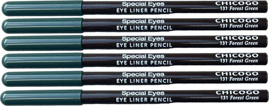Rimmel London CHICOGO Special Eyes Eye Liner Pencil 131 Forest Green 1.2g x 6