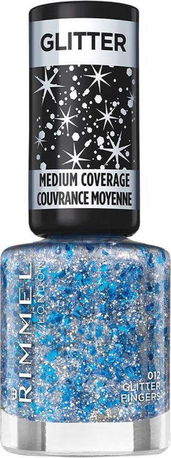 Rimmel London Glitter Bomb Top Coat Nagellak 012 Glitter Fingers 8 ml Sprankelende Afwerking