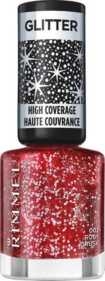 Rimmel London Glitter High Coverage nagellak 002 Ruby Crush