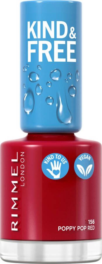 Rimmel London KIND & FREE Vegan Nagellak 156 Poppy Pop Red