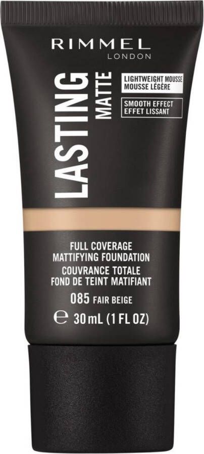 Rimmel London Lasting Matte Full Coverage Foundation 085 Fair Beige