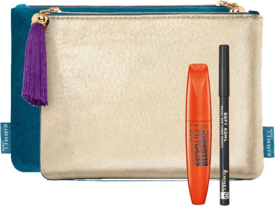 Rimmel London Make-up geschenkset Scandaleyes Reloaded mascara + Kohl Pencil + Pouch