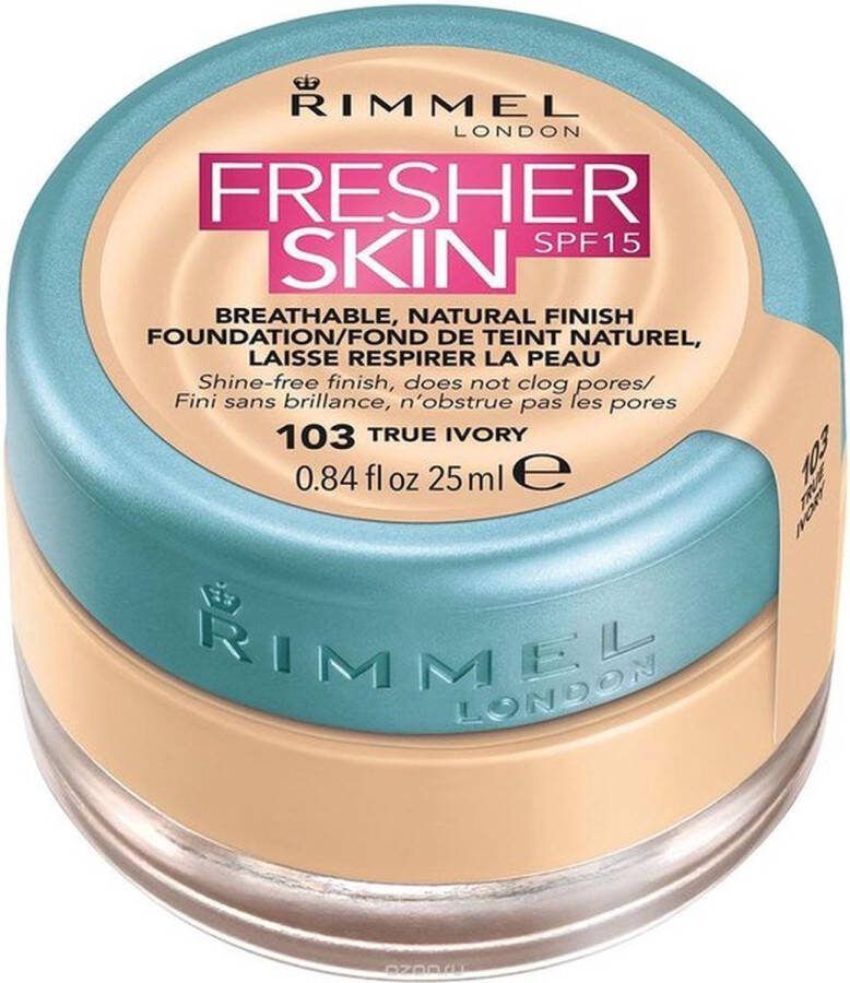 Rimmel London Rimmel Fresher Skin Spf15 Natural Foundation true ivory 25ml 3 Stuks Voordeelverpakking