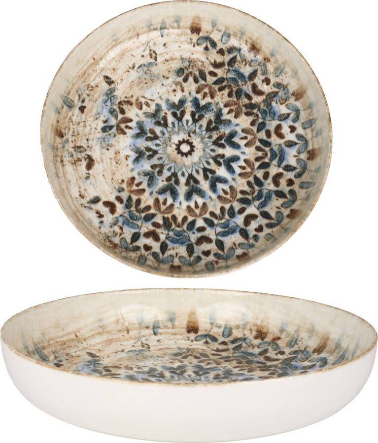 Rinart Diep bord Aztec Porselein 22 cm (900cc) set van 6
