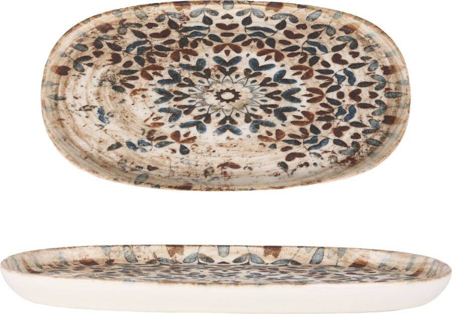 Rinart Serveerschaal Aztec Porselein 25x13 cm set van 2