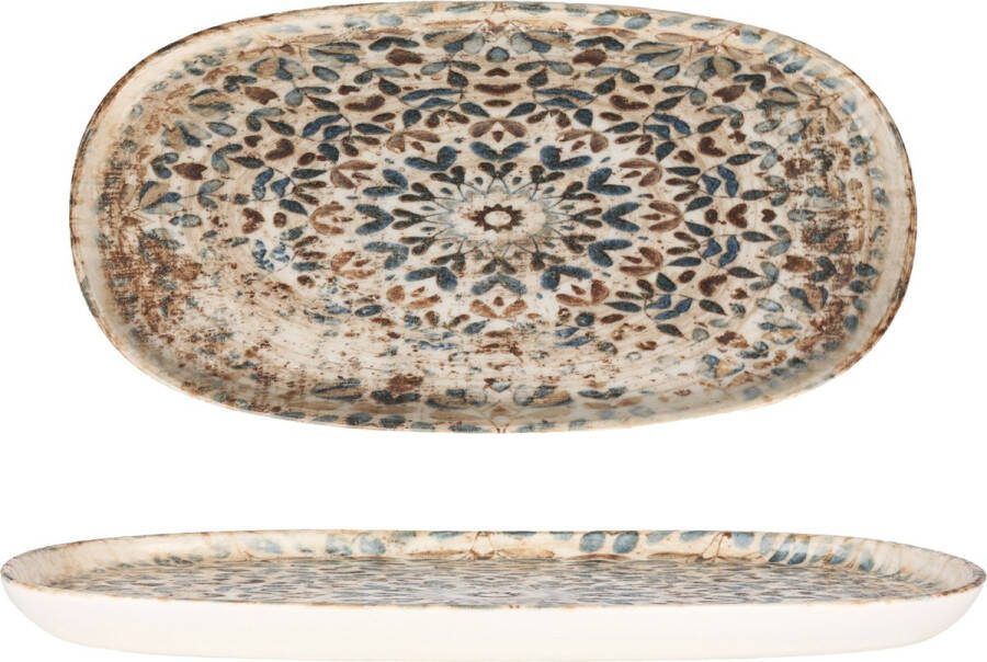 Rinart Serveerschaal Aztec Porselein 30x15 cm set van 2