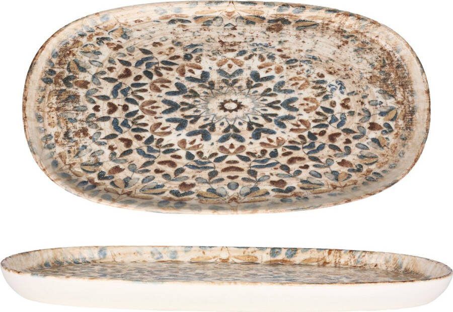 Rinart Serveerschaal Aztec Porselein 35x18 cm set van 2