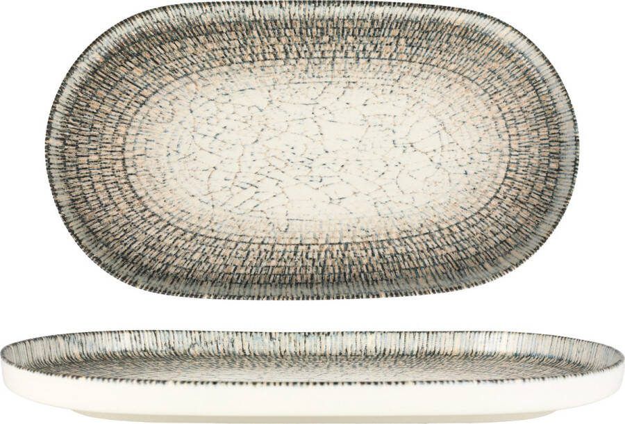 Rinart Serveerschaal Olmeca Porselein 31x18 cm set van 2