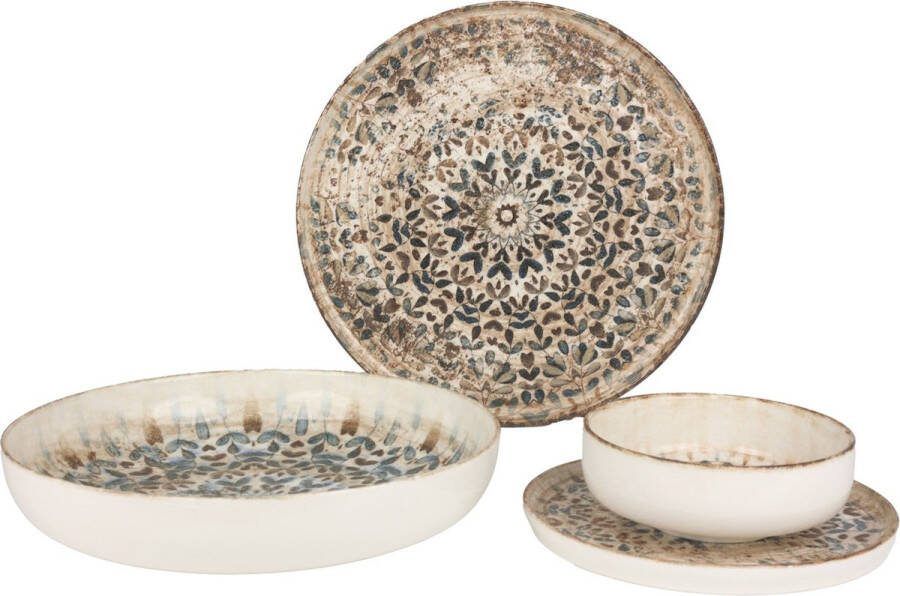 Rinart serviesset Aztec 24 delig 6 persoons Porselein