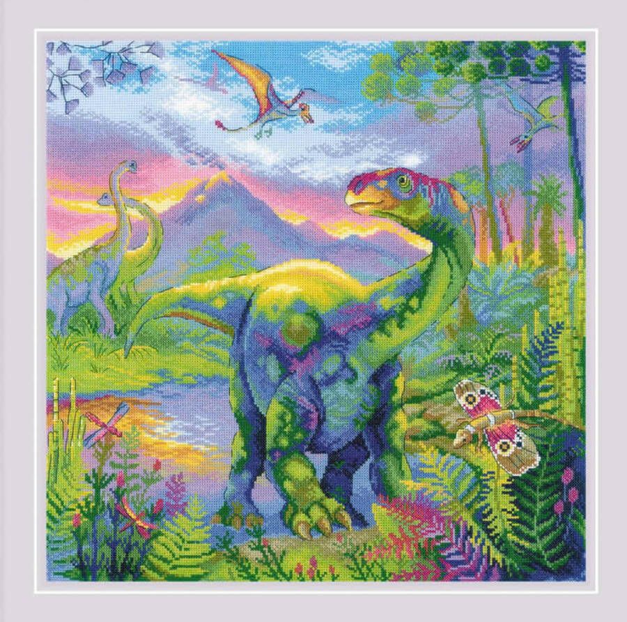 Riolis The Era of Dinosaurs | Het Tijdperk van de Dinosaurussen Aida Borduurpakket 2023