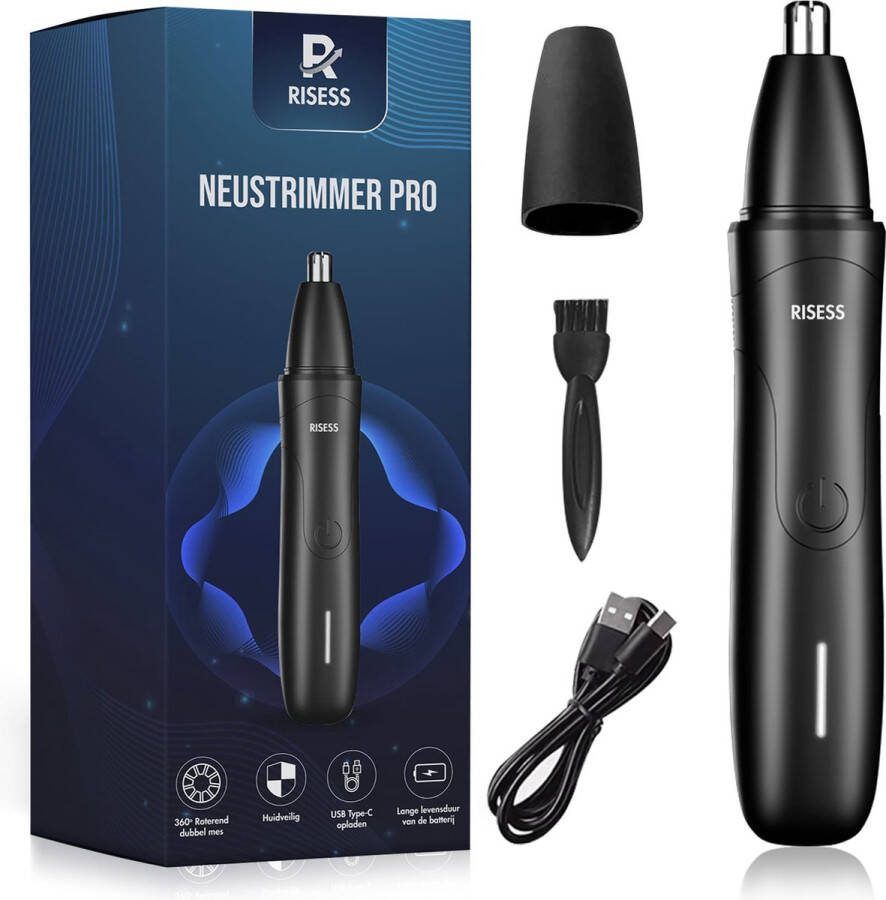 RISESS Neustrimmer Pro Wenkbrauw en Oorhaar trimmer Neustrimmer Usb Oplaadbaar Neushaartrimmer voor mannen Multifunctioneel Waterdicht
