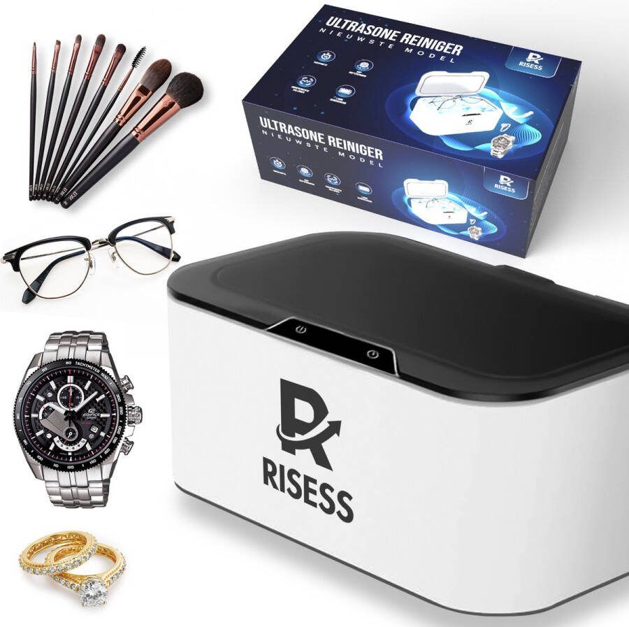 RISESS * Ultrasoon Reiniger Reinigingsapparaat voor Sieraden en Brillen Ultrasone Ultrasonic cleaner 500ML Make-up kwast Sieraden reiniger*