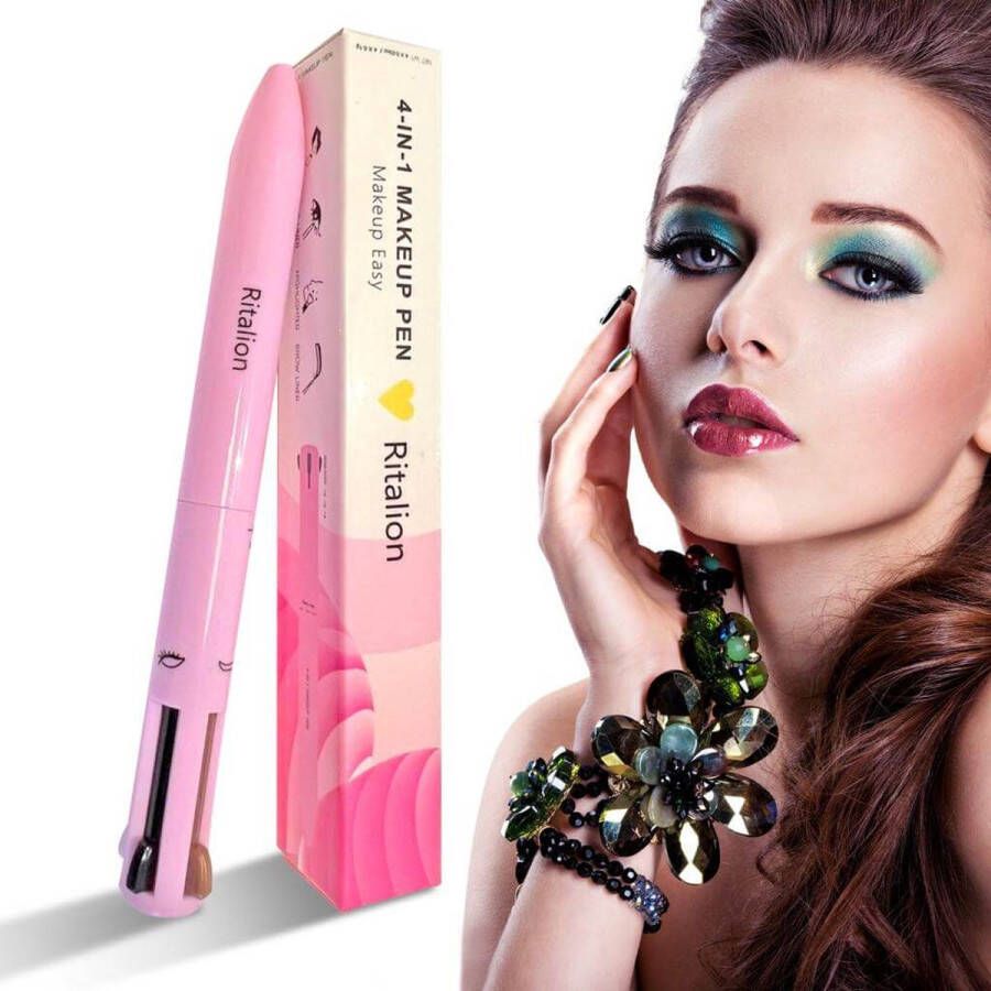 Ritalion Originele Touch Up Makeup Pen 4 in 1 Eyeliner Highlighter Lipliner Wenkbrauw Potlood