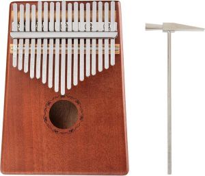 Ritmi Kalimba Set – Duimpiano – Muziekinstrument Gemaakt van Mahonihout 17 Tonen – Complete Set Inclusief Accessoires – Leuk Cadeau voor Man Vrouw en Kind Bruin