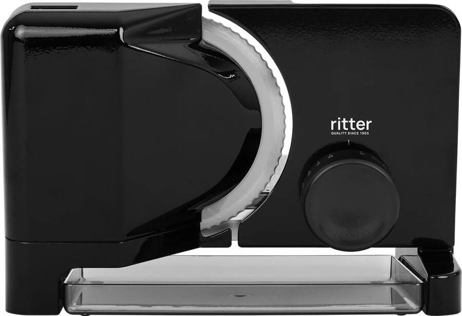 Ritter Snijmachine E16 Duo Plus Made in Germany Allessnijder Elektrisch 65W Eco Motor broodsnijmachine vleeswarensnijmachine vlees brood gronten broodsnijder Zwart