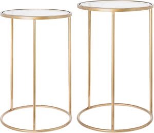 Riverdale Bijzettafel Amaro rnd goud s 2 60cm Goud