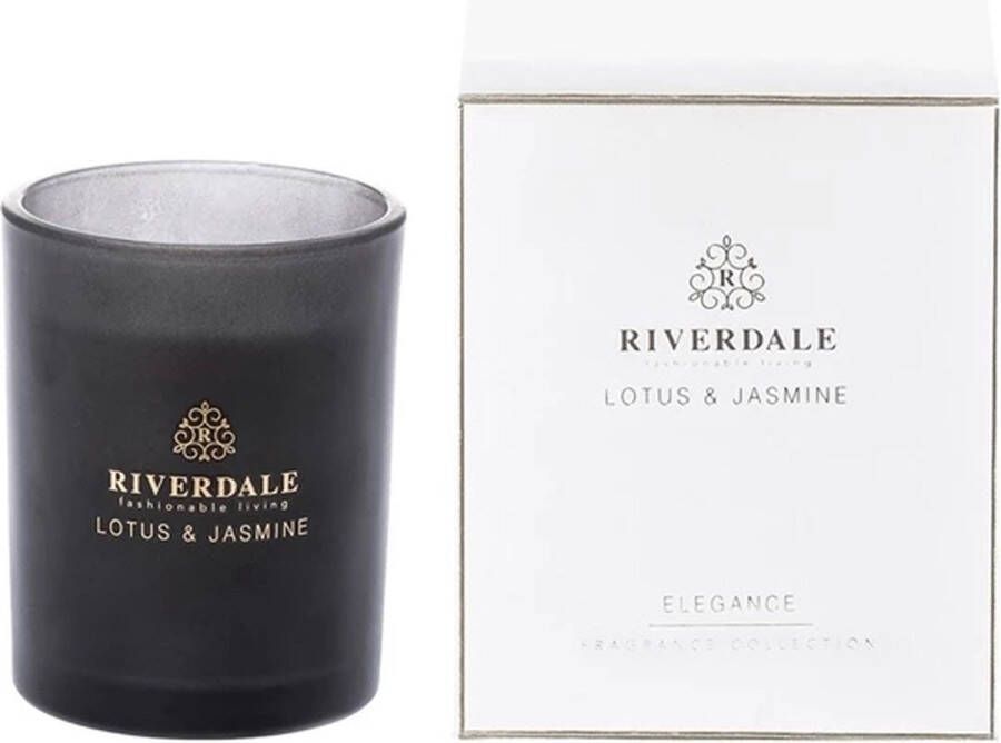 Riverdale Boutique Geurkaars in pot Lotus & Jasmine 10cm wit