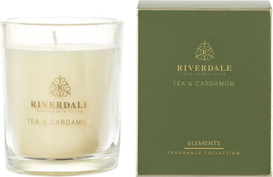 Riverdale Boutique Geurkaars in pot Tea & Cardamom 10cm groen