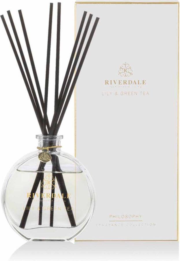 Riverdale geurstokjes Boutique Lily & Green Tea grijs 90 ml