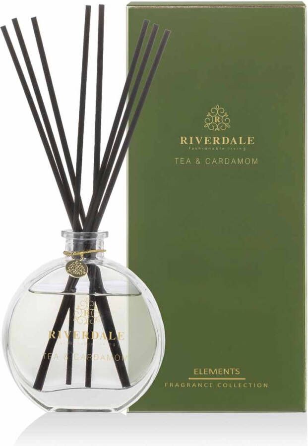 Riverdale Geurstokjes Elements 90ml groen Tea & Cardamom Groen