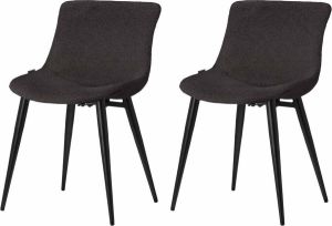 Riverdale Eetkamerst. set 2 Elin zwart b.80cm Zwart