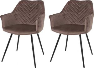 Riverdale Eetkamerstoel Lynn met armleuning taupe 81cm set van 2 Beige