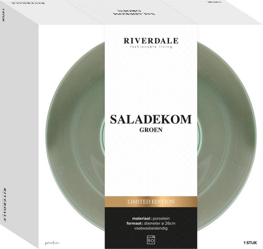 Riverdale Endless servies saladekom 25cm groen