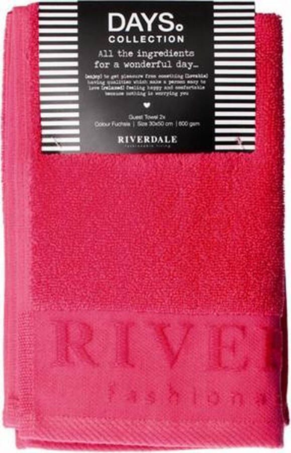 Riverdale Gastendoek Days Fuchsia Set van 2